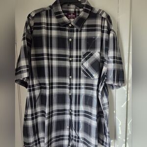 Akademiks 5xl Men's button down shirt black gray white